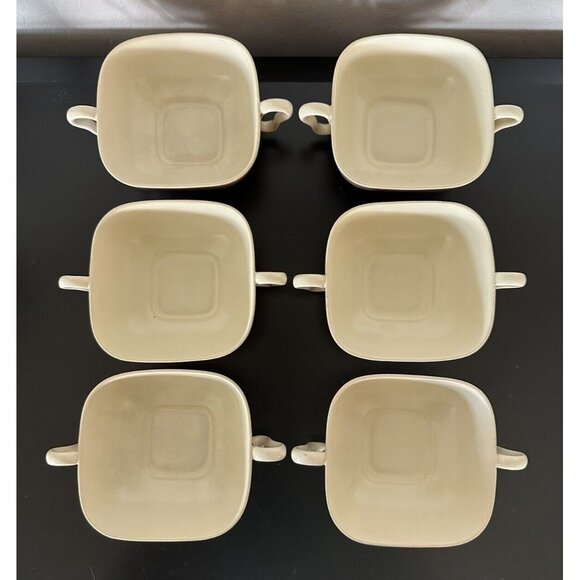 6 Franciscan Metropolitan Mauve Flat Cream Soup Bowls 1940 1957 Art Deco - Picture 7 of 10